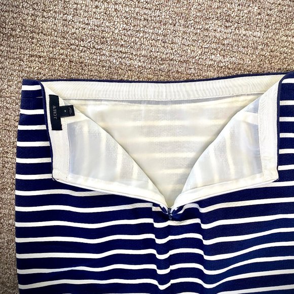 J. Crew Navy/White Striped Colorblock Pencil Skirt - Picture 6 of 11